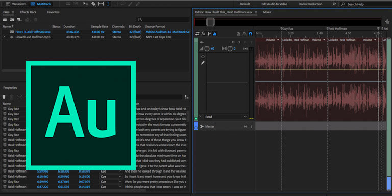 Medienintegration: Sonix + Adobe Audition Sonix + Adobe Audition | Sonix lässt sich in viele gängige Multimedia-Bearbeitungsanwendungen integrieren, darunter auch Adobe Audition.